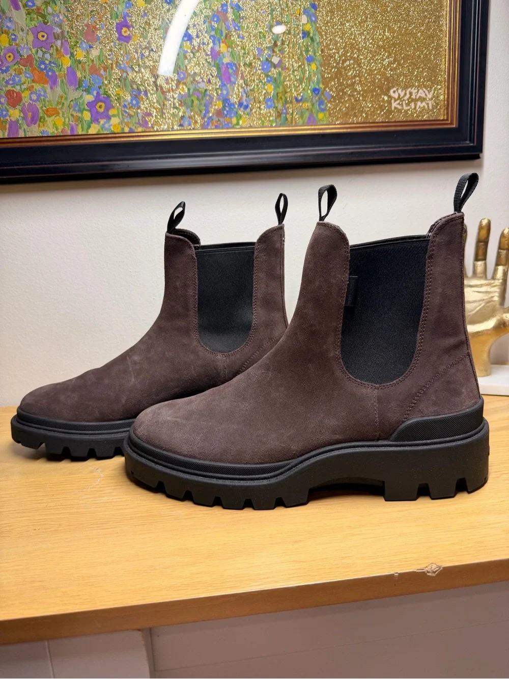 Coach Men's Chelsea Lug-Sole Suede Boots - Brown